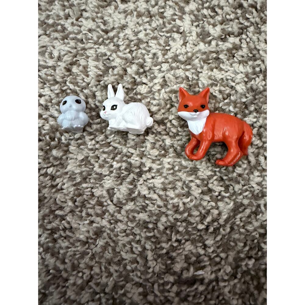 Miniature White Owl Rabbit Red Fox Animal Toys